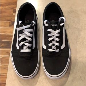 New school black and white vans